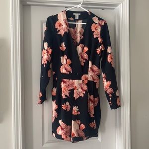 H&M Romper, size 8, long sleeve romper, cuffed hem